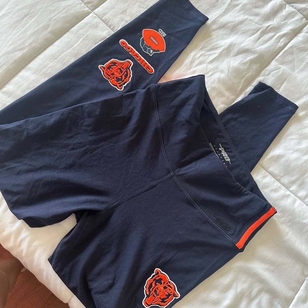 Women's Navy Leggings with Orange Accents